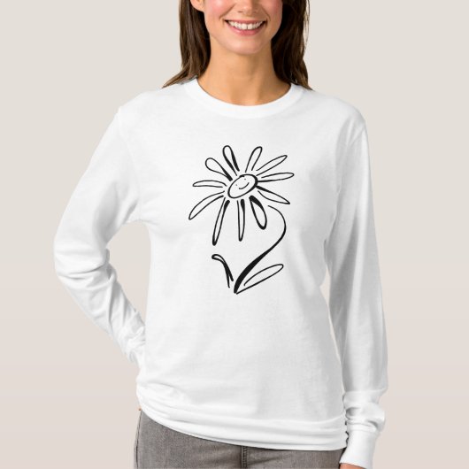 GLÜCKLICHE BLUME Lange schlage Frauen T - Shirt (Vorderseite)