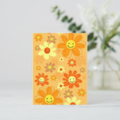 Glückliche Blume Postkarte (Stehend Vorderseite)