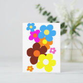 Glückliche Blume Postkarte (Stehend Vorderseite)