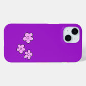 Glückliche Blume - Rosa auf Lila Case-Mate iPhone Hülle (Rückseite (Horizontal))