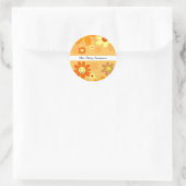 Glückliche Blume Runder Aufkleber (Tasche)