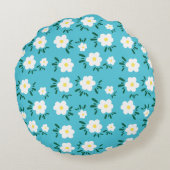 Glückliche Blume Rundes Kissen (Rückseite)