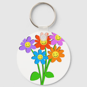 Glückliche Blume Schlüsselanhänger