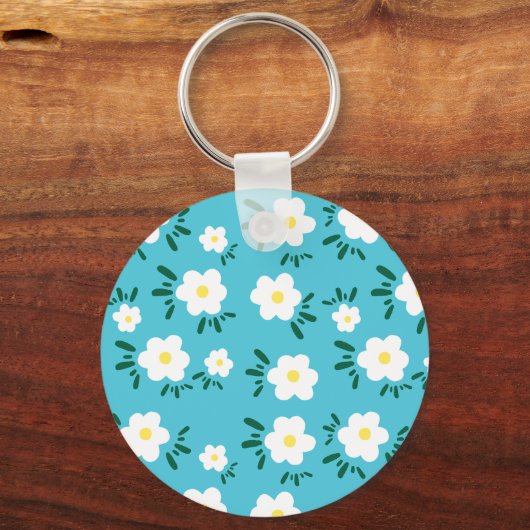 Glückliche Blume Schlüsselanhänger (Rückseite)