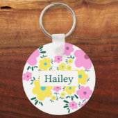 Glückliche Blume Schlüsselanhänger (Vorderseite)
