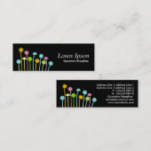 Glückliche Blume (schwarz) Mini Visitenkarte (Vorne/Hinten)