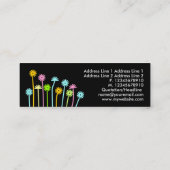 Glückliche Blume (schwarz) Mini Visitenkarte (Rückseite)