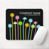 Glückliche Blume (schwarz) Werbung Mousepad (Mit Mouse)