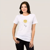 Glückliche Blume Tri-Blend Shirt (Vorderseite voll)