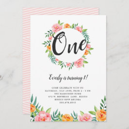 Glückliche Blume zum Geburtstag Einladung