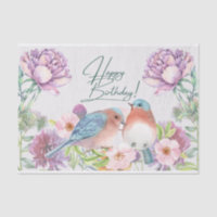 Glückliche Blume zum Geburtstag Wasserfarbe, Vögel