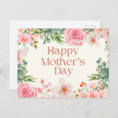 Glückliche Blume zum Muttertag Feiertagspostkarte (Vorne/Hinten)