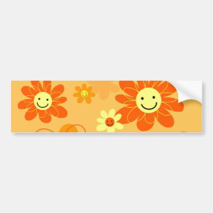 Glückliche Blumen Autoaufkleber