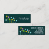 Glückliche Blumen (dunkelgrün) Mini Visitenkarte (Vorne/Hinten)