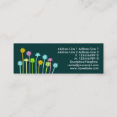 Glückliche Blumen (dunkelgrün) Mini Visitenkarte (Rückseite)