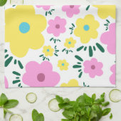 Glückliche Blumen Geschirrtuch (Gefaltet)