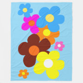Glückliche Blumen Hellblauer Himmel Fleecedecke (Vorderseite)