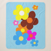 Glückliche Blumen Hellblauer Himmel Sherpadecke (Vorderseite)