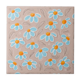 Glückliche Blumen Keramikfliese