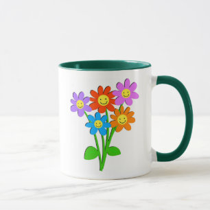 Glückliche Blumen Tasse