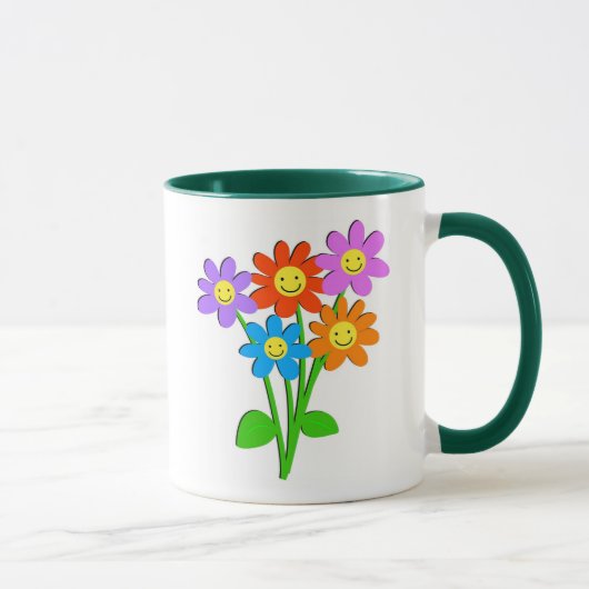 Glückliche Blumen Tasse (Rechts)