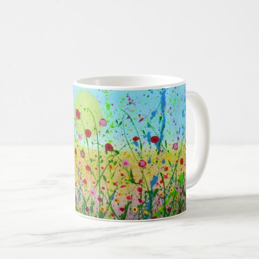 Glückliche Blumen-Tasse Kaffeetasse (VorderseiteRechts)
