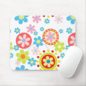 Glückliche Blumen und Punkte Mousepad (Mit Mouse)