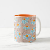 Glückliche Blumen Zweifarbige Tasse (VorderseiteRechts)