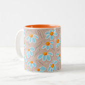 Glückliche Blumen Zweifarbige Tasse (Vorderseite Links)