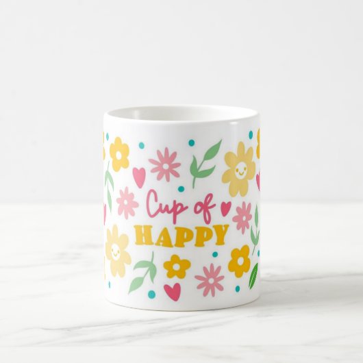 Glückliche Blumencafetasse Kaffeetasse (Mittel)