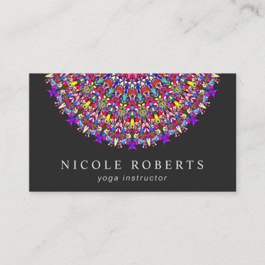 Glückliche BlumenMandala Visitenkarte (Vorderseite)