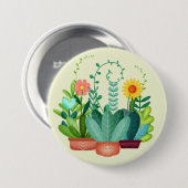Glückliche Blüten Button (Vorne & Hinten)