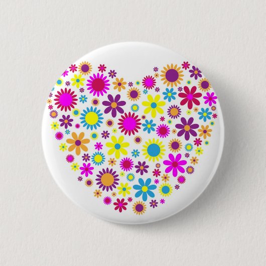 Glückliche Blüten Button (Vorderseite)