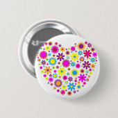 Glückliche Blüten Button (Vorne & Hinten)
