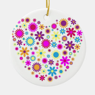 Glückliche Blüten Keramikornament