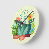 Glückliche Blüten Runde Wanduhr (Winkel)