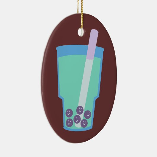 Glückliche Boba Tee-Blasen Keramikornament (Rechts)