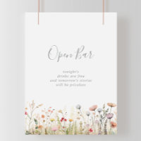 Glückliche Boho-Wildblumen-Hochzeits-Open-Bar