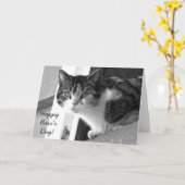 Glückliche Boss's Day Cat Grußkarte Karte (Gelbe Blume)