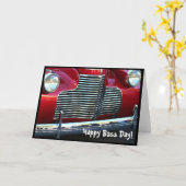 Glückliche Boss's Day Red Classic Car Grußkarte Karte (Gelbe Blume)