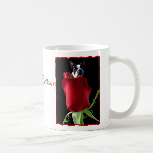 Glückliche Boston-Terrier-Tasse des Valentines Kaffeetasse (Rechts)