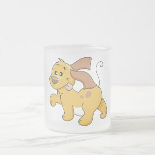Glückliche braune Hund T-Shirts und Geschenke Mattglastasse