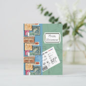 Glückliche Briefmarke für das Ruhestand der Welt Postkarte (Stehend Vorderseite)
