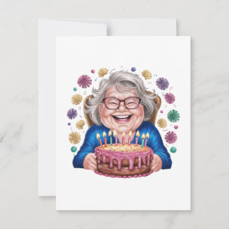 Glückliche Brille Oma Geburtstagsgrafik Einladung
