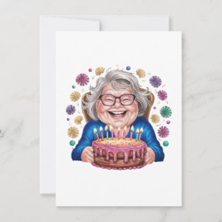 Glückliche Brille Oma Geburtstagsgrafik Einladung