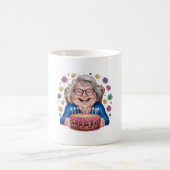 Glückliche Brille Oma Geburtstagsgrafik Kaffeetasse (Mittel)