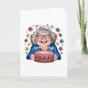 Glückliche Brille Oma Geburtstagsgrafik Karte