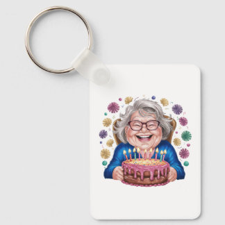 Glückliche Brille Oma Geburtstagsgrafik Schlüsselanhänger