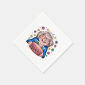 Glückliche Brille Oma Geburtstagsgrafik Serviette (Ecke)
