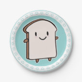 Glückliche Brot-Scheibe Pappteller (Vorderseite)